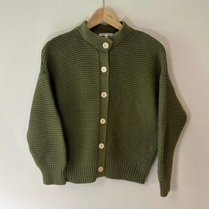 Alex Mill Nico Cardigan, 100% Cotton, Faded Grove / Olive Size Medium